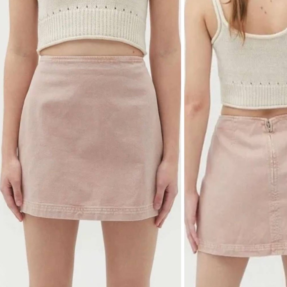 baby pink BDG mini skirt